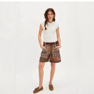 Free People One More Night Embroidered Camo Shorts NWT